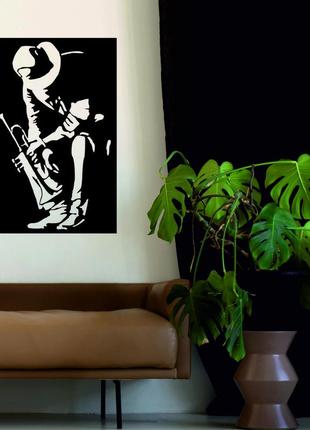 Декоративне настінне панно «музикант», декор на стіну2 фото