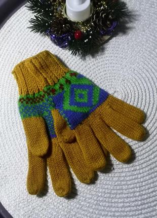 В'язані рукавиці 🧤 десь на 6-9 років перчатки рукавички