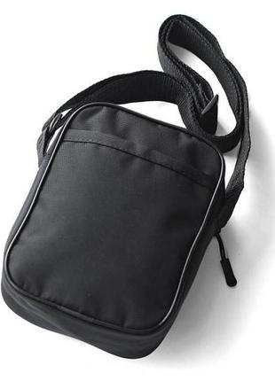 Чоловіча сумка месенджер jordan casual чорна спортивна барсетка через текстильне плече2 фото