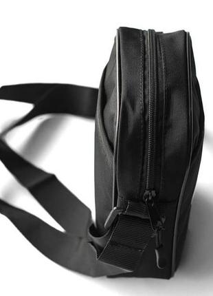 Чоловіча сумка месенджер jordan casual чорна спортивна барсетка через текстильне плече5 фото