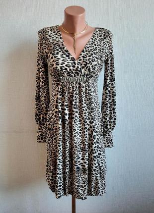 Велюровое платье в леопардовый принт