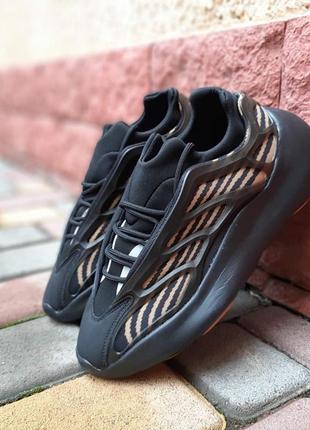 Кросівки adidas yeezy 700 v3 чорні з помаранчевим