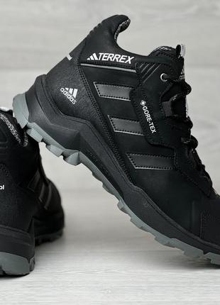 Спортивні шкіряні черевики, кросівки зимові термо adidas terrex gore-tex7 фото