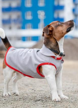 Жилет для тварин pet fashion fleecy" хs2 сіро-червоний (4823082419616)4 фото