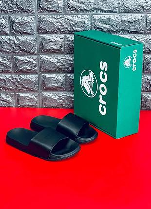 Мужские шлепанцы crocs черные крокс