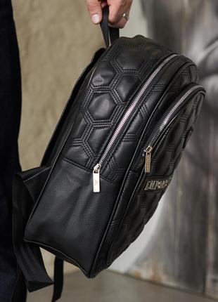 Рюкзак для ноутбука городской брендовый рюкзак мужской рюкзак армани черный кожаный...
