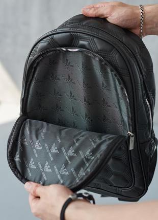 Рюкзак для ноутбука городской брендовый рюкзак мужской рюкзак армани черный кожаный...