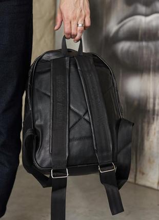 Рюкзак для ноутбука городской брендовый рюкзак мужской рюкзак армани черный кожаный...
