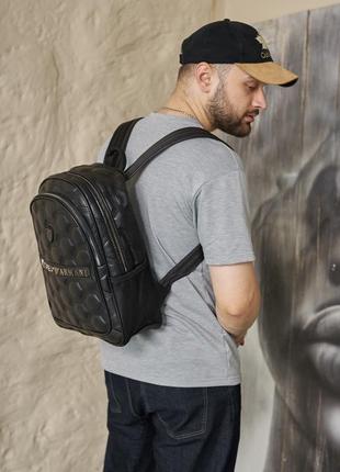 Рюкзак для ноутбука городской брендовый рюкзак мужской рюкзак армани черный кожаный...
