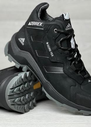 Спортивные кожаные ботинки, кроссовки зимние термо adidas terrex gore-tex2 фото