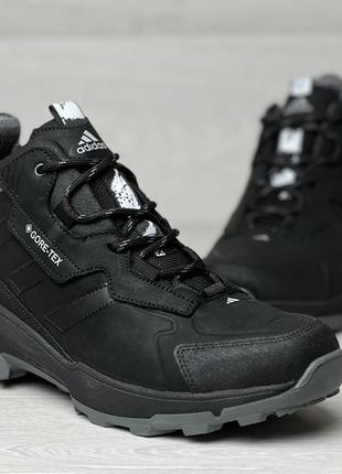 Спортивные кожаные ботинки, кроссовки зимние термо adidas terrex gore-tex5 фото