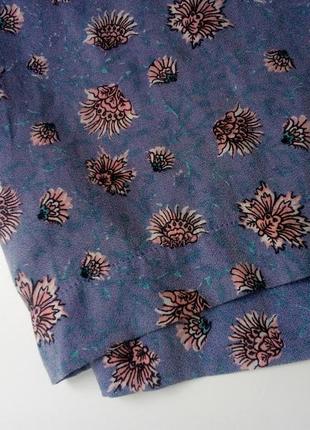 Топ блузка с рюшами оборками на плечах в цветочный принт7 фото