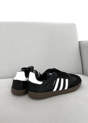 Женские кожаные кроссовки adidas samba black white адидас самба топ продажа3 фото
