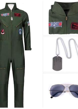 Мужской костюм аниматора top gun, авиатор, пилот