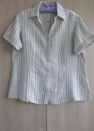 Летняя льняная рубашка 100% лен брэнд marks and spencer англия