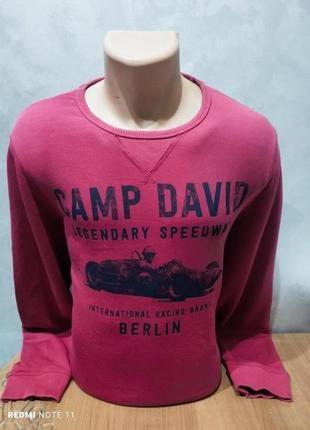 Базовый комфортный хлопковый свитшот известного немецкого бренда camp david1 фото