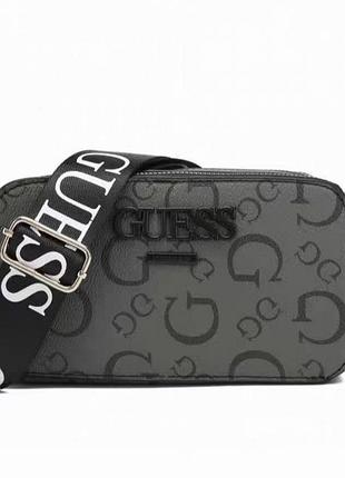 Жіноча чорна, сіра сумка,крос-боді guess