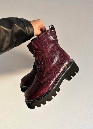 Python boots burgundy2 фото