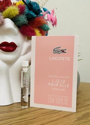 Оригинальный пробник парфюм туалетная вода lacoste l.12.12 pour elle sparkling