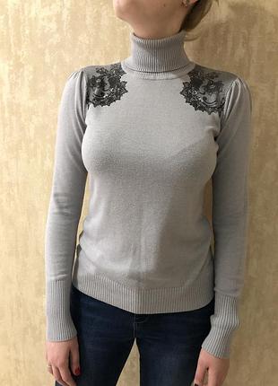 Водолазка гольф свитер серый ostin, р. xs-s