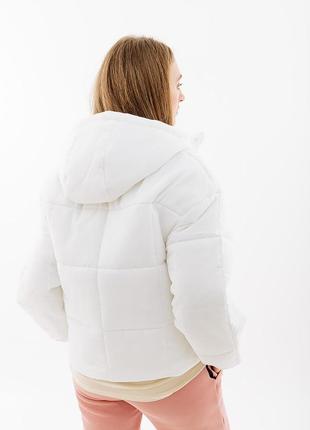 Женская куртка nike clsc puffer белый xs (7dfb7672-100 xs)4 фото