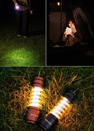 Багатофункціональний кемпінговий ручний ліхтар портативна лампа west biking brown9 фото