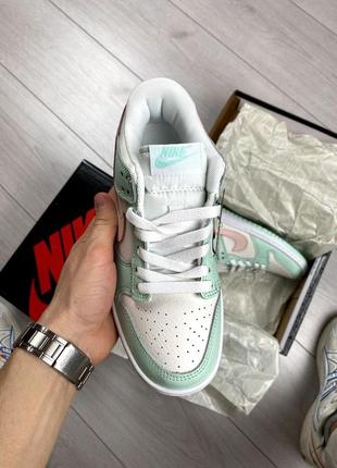 Nike sb dunk low white mint pink5 фото