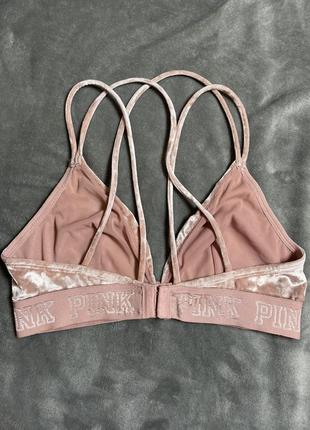 Бархатный бра топ бралет victoria's secret pink velvet bra оригинал виктория секрет р.m2 фото