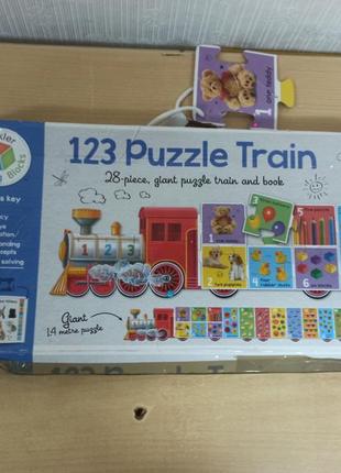 Пазл поезд building blocks: 123 puzzle train 28 частей