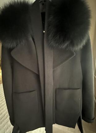 Пальто шерсть кашемир люкс качества мех песец5 фото