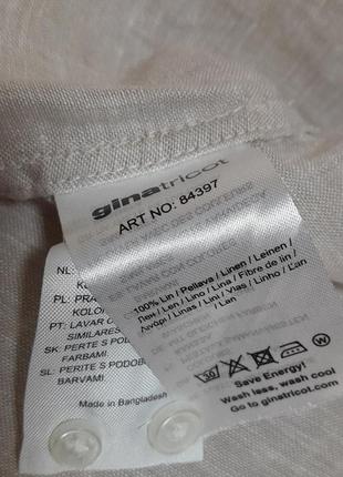 Бомбовая льняная рубашка бежевого цвета gina tricot premium quality made in bangladesh7 фото
