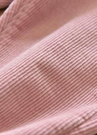 Розовые вельветовые утепленные штаны на резинке на девочку3 фото
