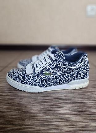 Женские кожаные кроссовки lacoste missource в коллаборации с keith haring, оригинал7 фото