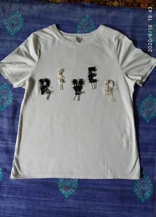 Белая футболка 100% коттон