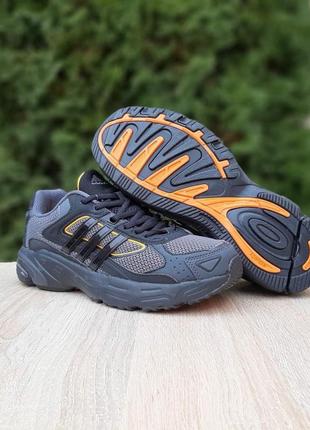 Мужские брендовые кроссовки adidas response cl серые с оранжевым8 фото