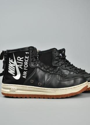 Nike air force оригинал черные кроссовки кожаные размер 40