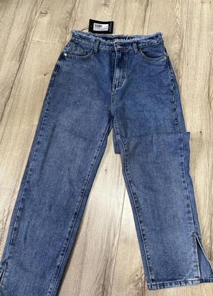 Современные джинсы палаццо, джинсы женские свободного кроя, джинсы моммы с высокой посадкой1 фото