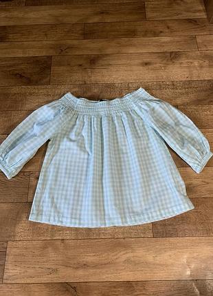 Катоновая блуза в клетку