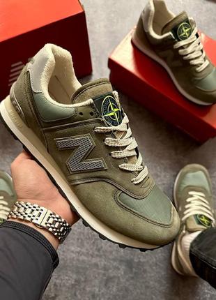 New balance 574 stone island1 фото