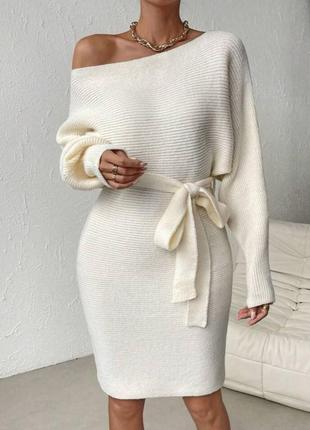 Жіноча тепла трикотажна вʼязана сукня міні,женское вязаное трикотажное тёплое платье мини4 фото