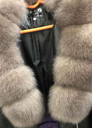 Эксклюзивная кожаная куртка косуха с натуральным мехом2 фото
