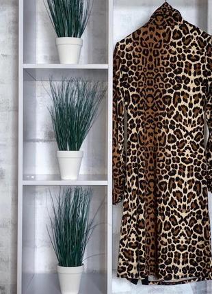 Платье леопардовое на кнопках4 фото