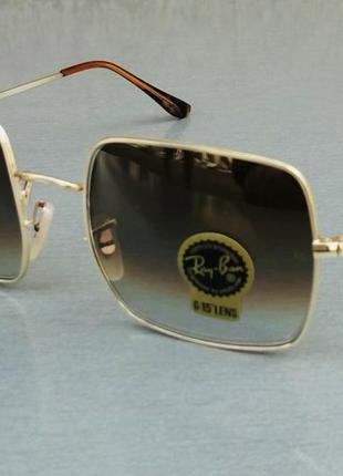 Ray ban очки унисекс солнцезащитные коричневые с градиентом прямоугольные линзы стекло4 фото