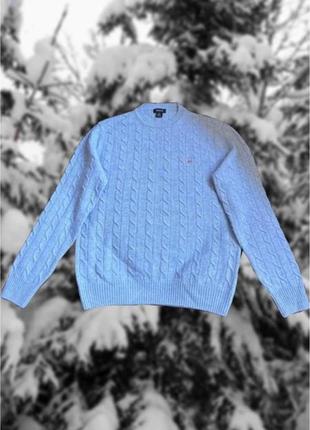 Вовняний светр джемпер gant italy оригінальний блакитний