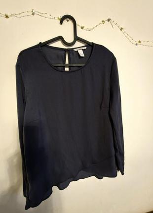 Темно серая, невесомая атласная блуза h&amp;m 38 размер