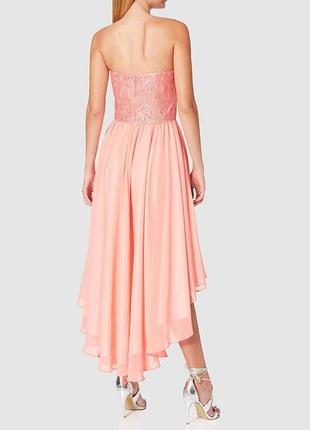 Р. 46-48/m-l платье вечернее нарядное персикового цвета асимметрия swing3 фото