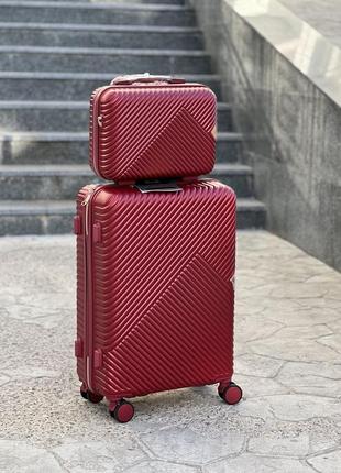 Качественный чемодан из абс пластика + поликарбонат, отводящий польского производителя wings,чемодан, бьюти кейс,дорожная сумка