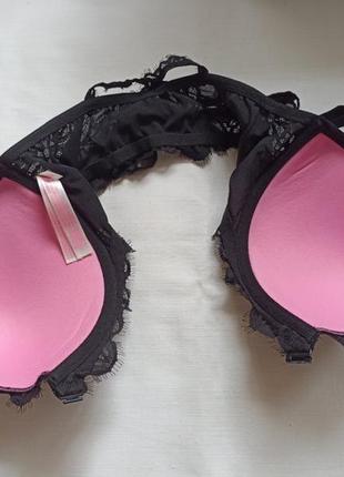 🌹🌹victoria's secret pink eur 34dd/75d бюстгальтер пуш ап косточка застежка спереди черный🌹🌹4 фото