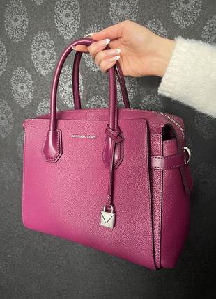 Сумка кожаная michael kors mercer medium pebbled leather2 фото