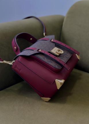 Сумка брендовая michael kors manhattan medium leather satchel оригинал на подарок материнской/девочке2 фото
